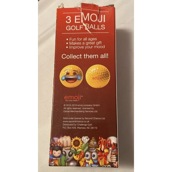 Emoji The Iconic Brand 3pk Golf Balls Wink Poop CryingLaughter Funny Golfing Set - Picture 7 of 11
